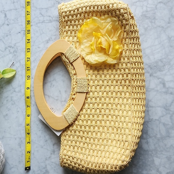 🌼 NWT vintage yellow woven purse - Picture 4 of 8